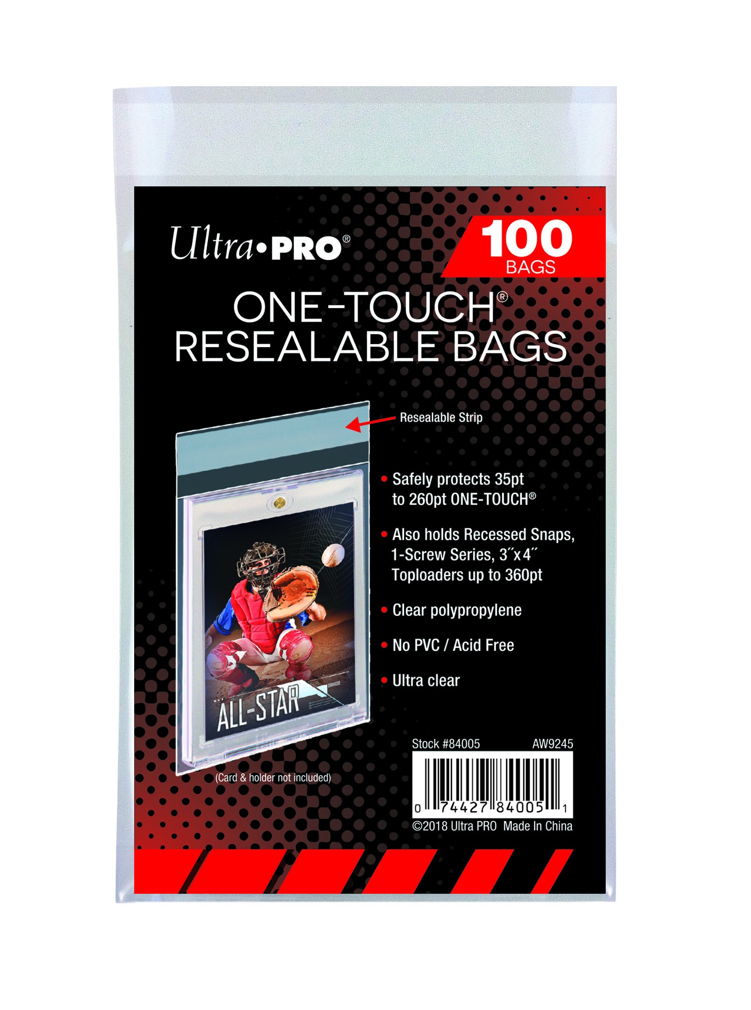 Ultra Pro 100 pochettes refermables One-Touch Resealable Bags sleeve 840051 