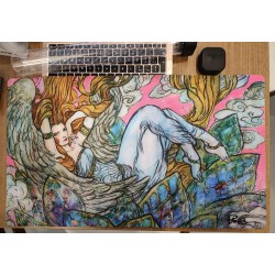 Tappetino - Magic The Gathering - Rebecca Guay & Alayna Danner Collaboration - Jeweled Angel - Signed By Rebecca in Black