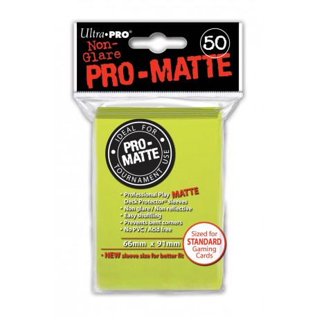 50 Bustine Protettive Standard Pro Matte - Ultra Pro - Giallo Brillante