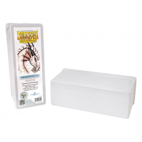 Scatola Rigida Porta Carte - 4 Compartimenti - Dragon Shield - Bianco
