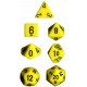 Brick Box of 7 Dices - D4 D6 D8 D10 D12 D20 Spots - Chessex - Opaque - Yellow/Black