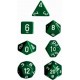 Set di 7 Dadi a D4 D6 D8 D10 D12 D20 Facce - Chessex - Opaco - Verde/Bianco