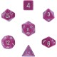 Brick Box of 7 Dices - D4 D6 D8 D10 D12 D20 Spots - Chessex - Opaque - Light Purple/White