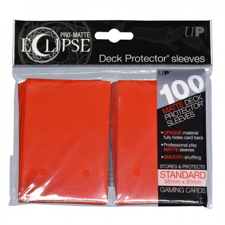 100 Bustine Protettive Standard Pro Matte Eclipse - Ultra Pro - Rosso Mela